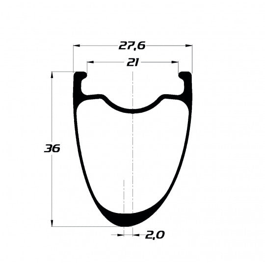 DUKE Baccara 36 SLR2 -levy (Carbon-700C) - alkaen 1332 g