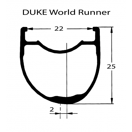 DUKE World Runner 25 Disk (Aluminium-700C/650B) - Fra 1486g