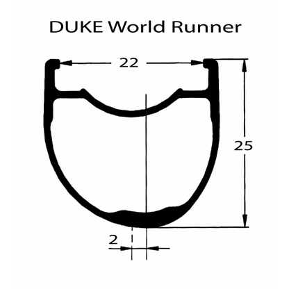 DUKE World Runner 25 Disk (Aluminium-700C/650B) - Fra 1486g